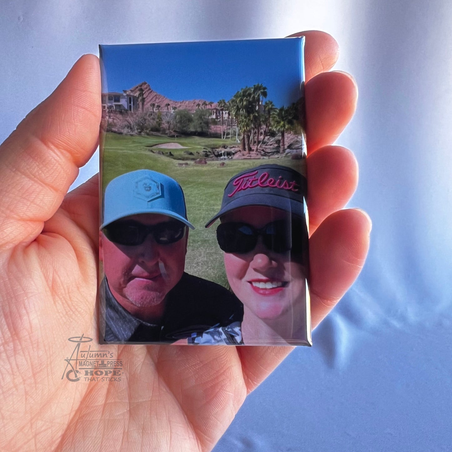 2x3 rectangle custom photo magnet displaying real printed photo quality